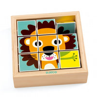 DJECO wooden block puzzle Tournanimo 9 pcs / 2 yrs+