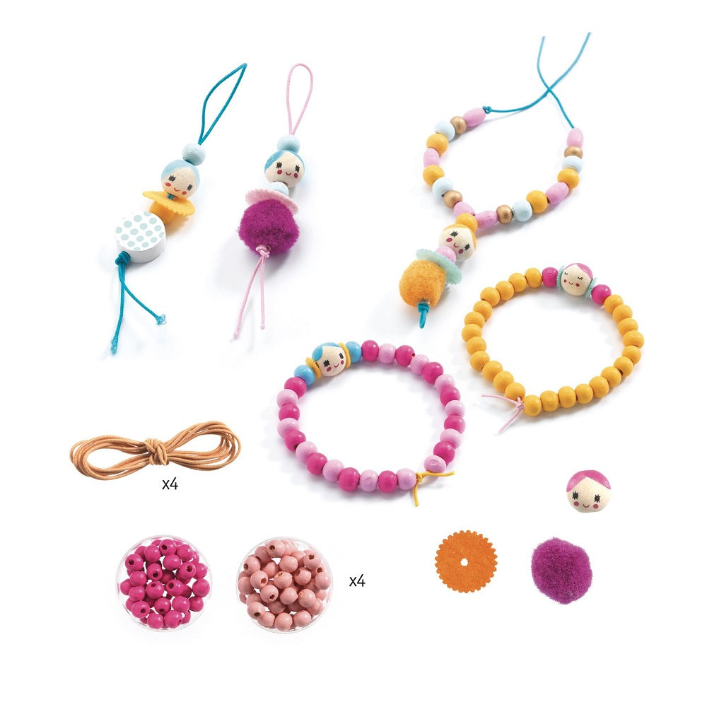 DJECO wooden beads + figures 8 yrs+