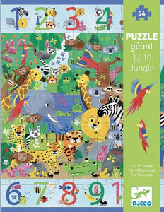 DJECO jumbo puzzle 1 to 10 jungle 4 yrs+/ 54 pcs