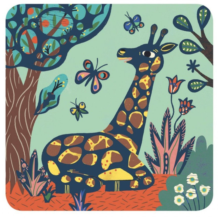 DJECO scratch foil cards Large animals 3 yrs+ 3070900090958