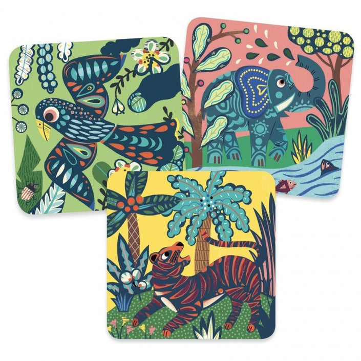 DJECO scratch foil cards Large animals 3 yrs+