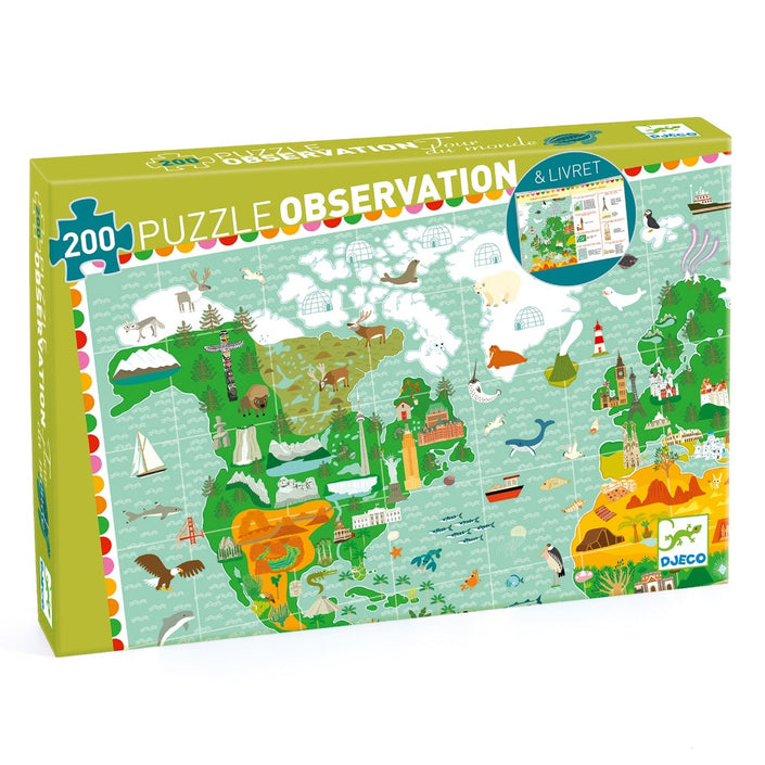 DJECO observation puzzle tour du monde 6 yrs+/ 200 pcs