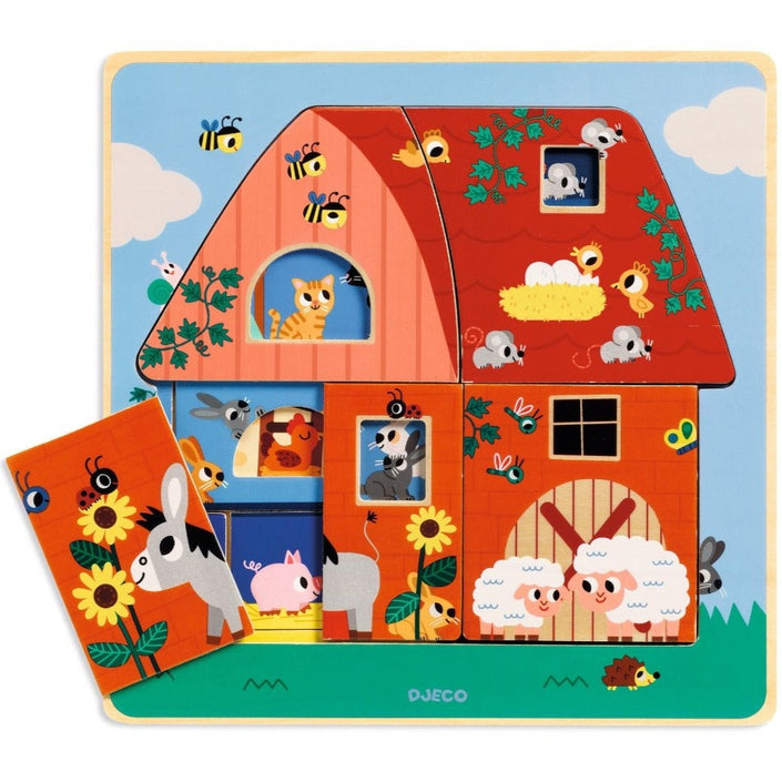 DJECO puzzle 3 layers chez moo 18 months
