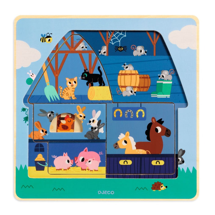 DJECO puzzle 3 layers chez moo 18 months