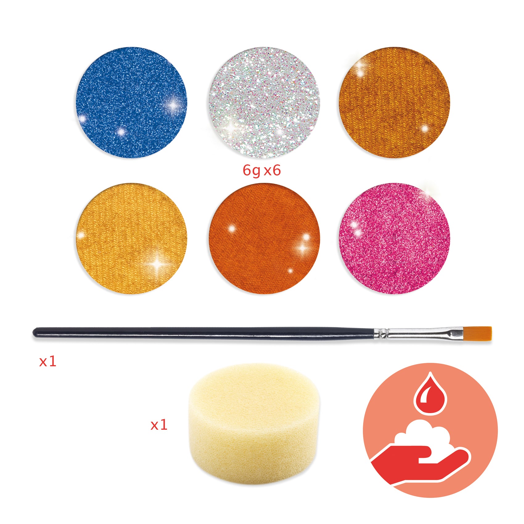 DJECO face paint set metallic 6 colors