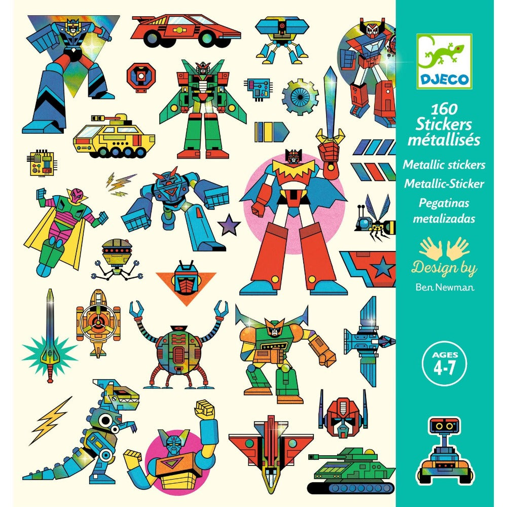DJECO stickers Robots metallic 4 yrs+