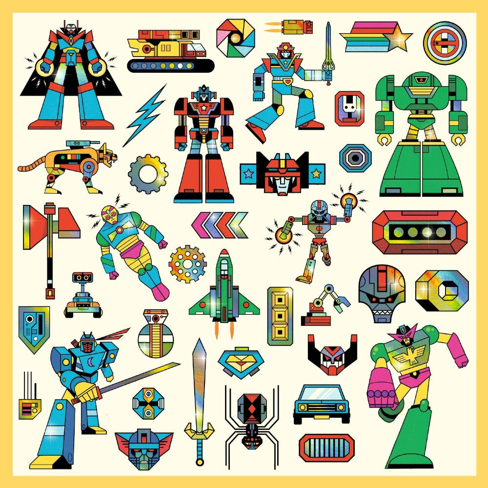 DJECO stickers Robots metallic 4 yrs+ DJ09276