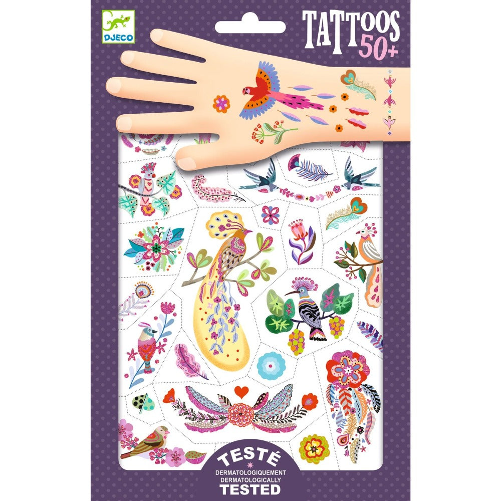 DJECO tattoos Bright birds