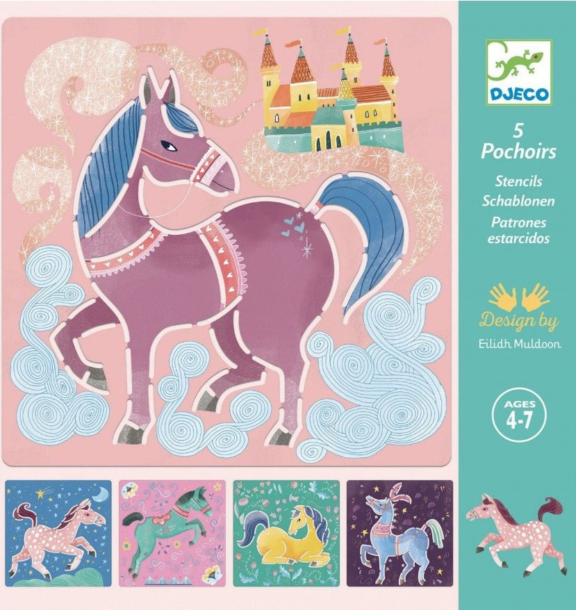 DJECO drawing templates horses 4 yrs+