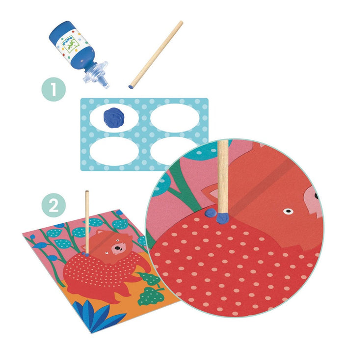 DJECO painting with sticks Pointillism 3 yrs+