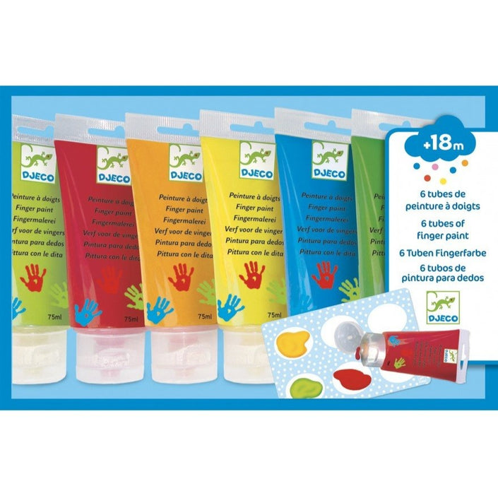 DJECO finger paint 6 x 75ml 18 months +