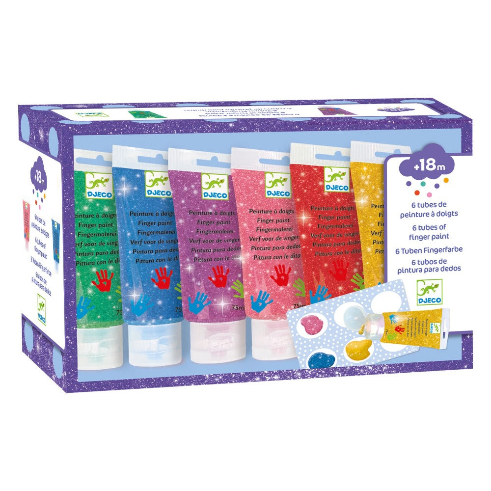 DJECO finger paint glitter 6 x 75ml