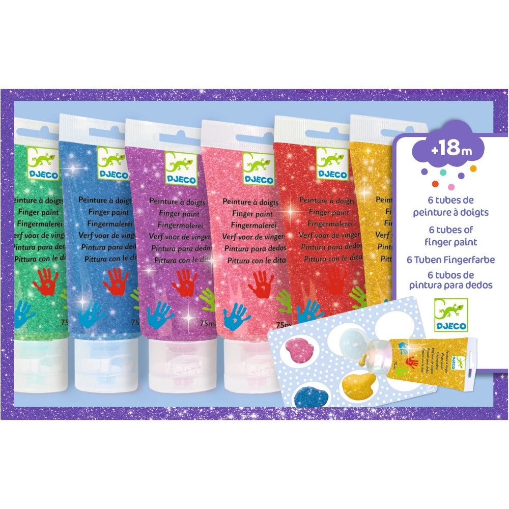 DJECO finger paint glitter 6 x 75ml