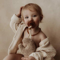 Dappermaentje pacifier cloth moon teddy beige