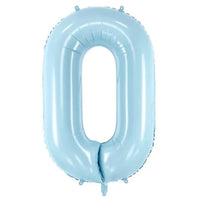 Foil balloon number 0 blue 86 cm