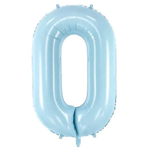 Foil balloon number 0 blue 86 cm