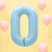 Foil balloon number 0 blue 86 cm