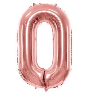 Foil balloon number 0 pink 86 cm