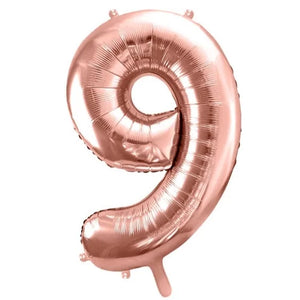 Foil balloon number 9 pink 86 cm
