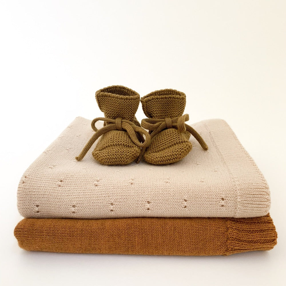 HVID baby blanket Bibi oat 100% merino wol, fine Italian