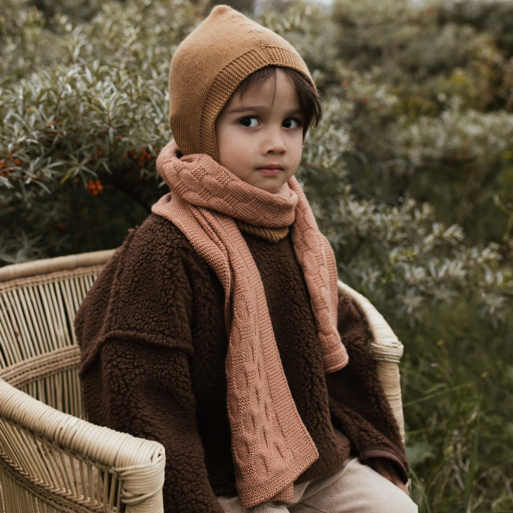 HVID scarf Fiona terracotta 3-5 yrs 100% merino wol, fine italian