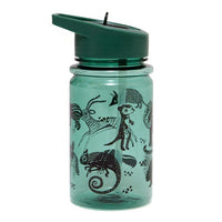 Petit Monkey drinking bottle Black animals sage