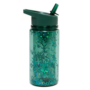 Petit Monkey drinking bottle glitter sage green