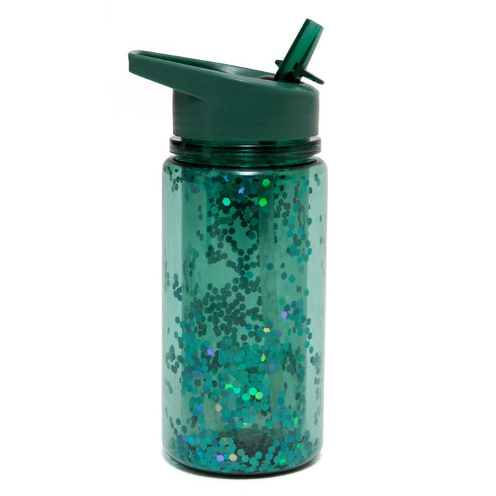 Petit Monkey drinking bottle glitter sage green