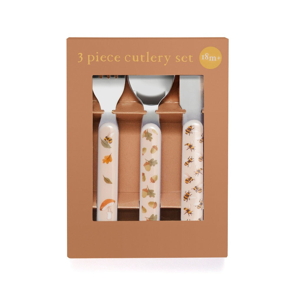 Petit Monkey cutlery set bear sage