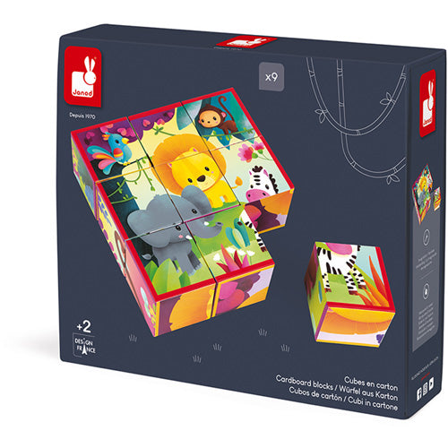JANOD block puzzle jungle animals 2 yrs+ / 9 pcs
