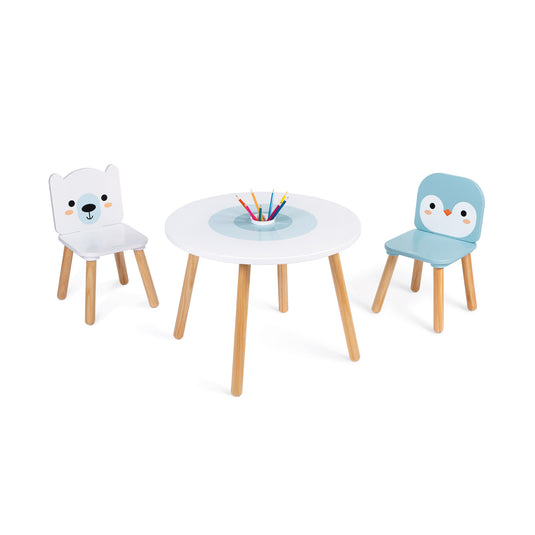 JANOD children's table + chairs Polar
