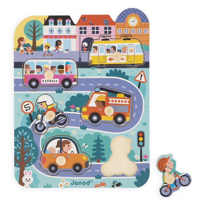 JANOD button puzzle in the city 18 months +