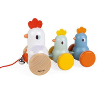 JANOD pull figure rooster and chickens 18 months +