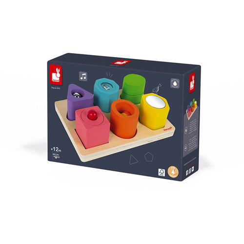JANOD wood shape + sound puzzle 12 months +