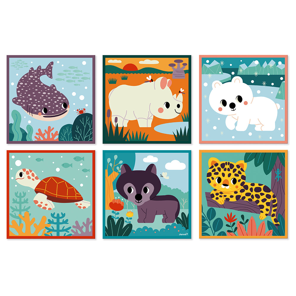 JANOD x WWF block puzzle animals 2 yrs+ / 9 pcs