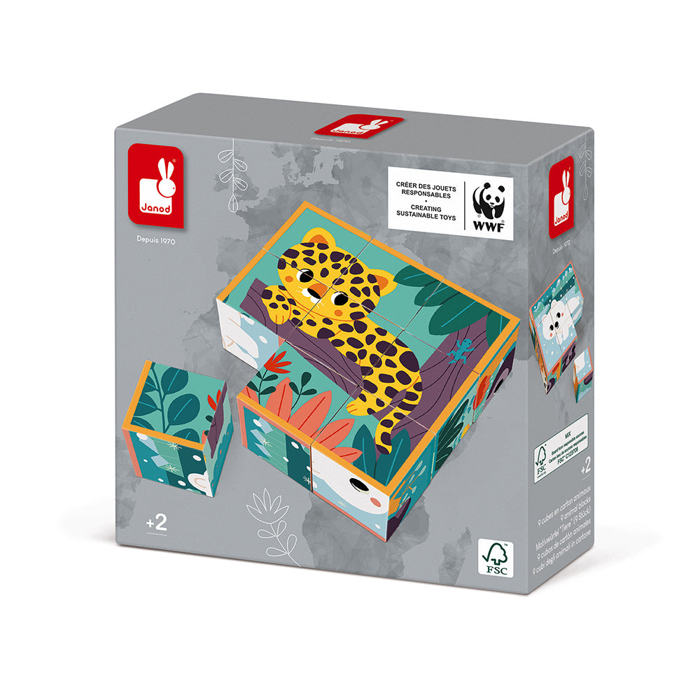 JANOD x WWF block puzzle animals 2 yrs+ / 9 pcs 118624