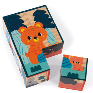 JANOD x WWF block puzzle animals young 12 months + / 6 pcs