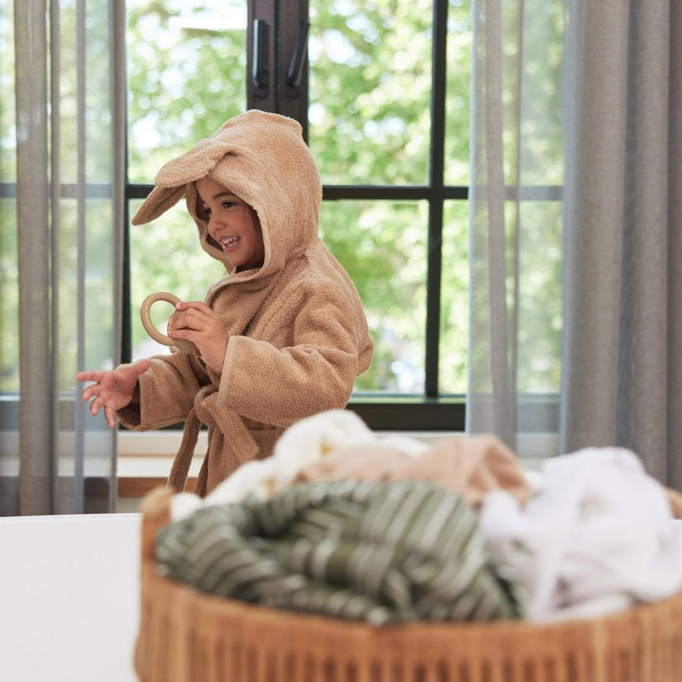 Jollein bathrobe biscuit 1 yr+ 90% katoen + 10% polyester