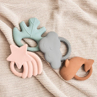 Jollein teething ring falling star pale pink