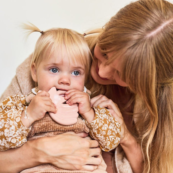 Jollein teething ring falling star pale pink