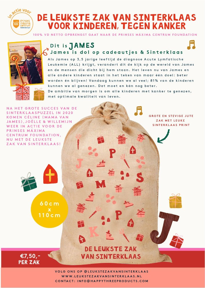 Jute bag Sinterklaas 60 x 110 Princess Máxima Center Foundation DLZVS