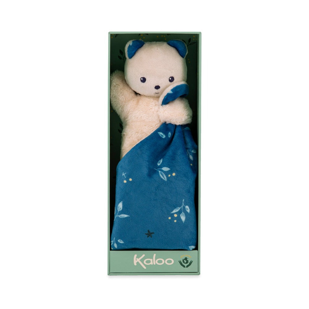 Kaloo cuddle cloth bear Carre Douceur blue 100% recycled polyester