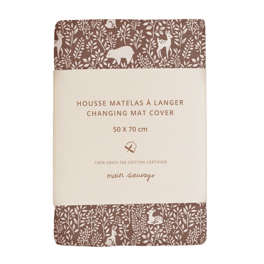Main Sauvage changing pad cover woodland 50 x 70