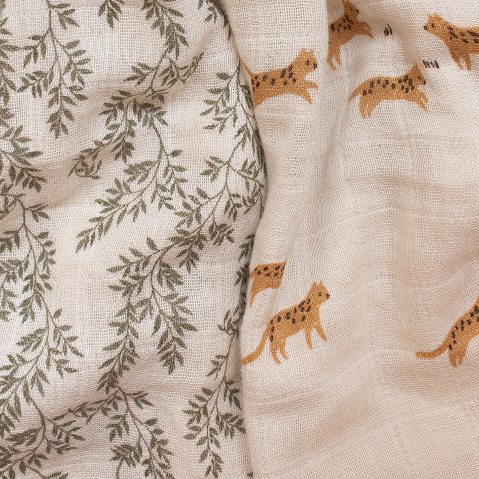 Main Sauvage fitted sheet bay leaves 70 x 140