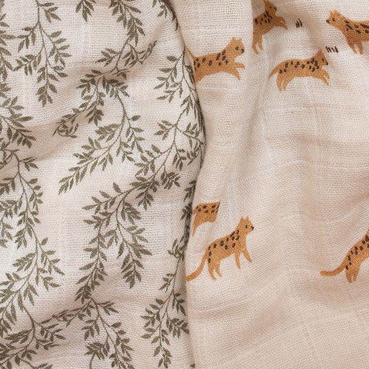 Main Sauvage fitted sheet bay leaves 70 x 140