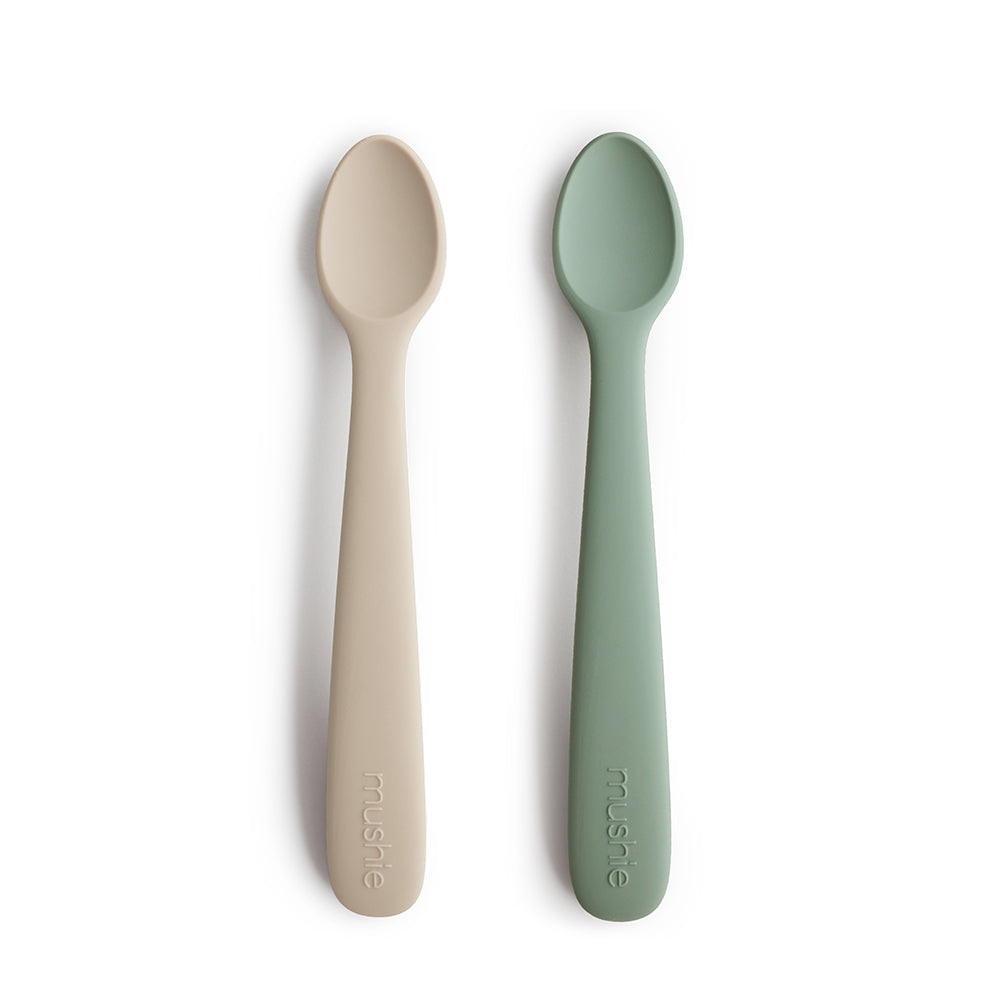 Mushie baby spoons cambrige blue sand