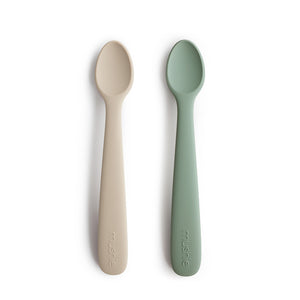 Mushie baby spoons cambrige blue sand
