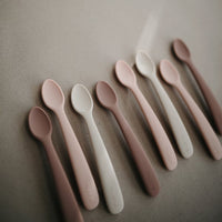 Mushie baby spoons stone mauve