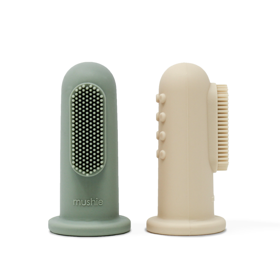 Mushie baby toothbrush sand blue