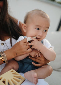 Mushie baby toothbrush sand blue